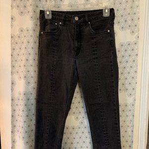 Washed Black H&M Cropped Skinny Jeans